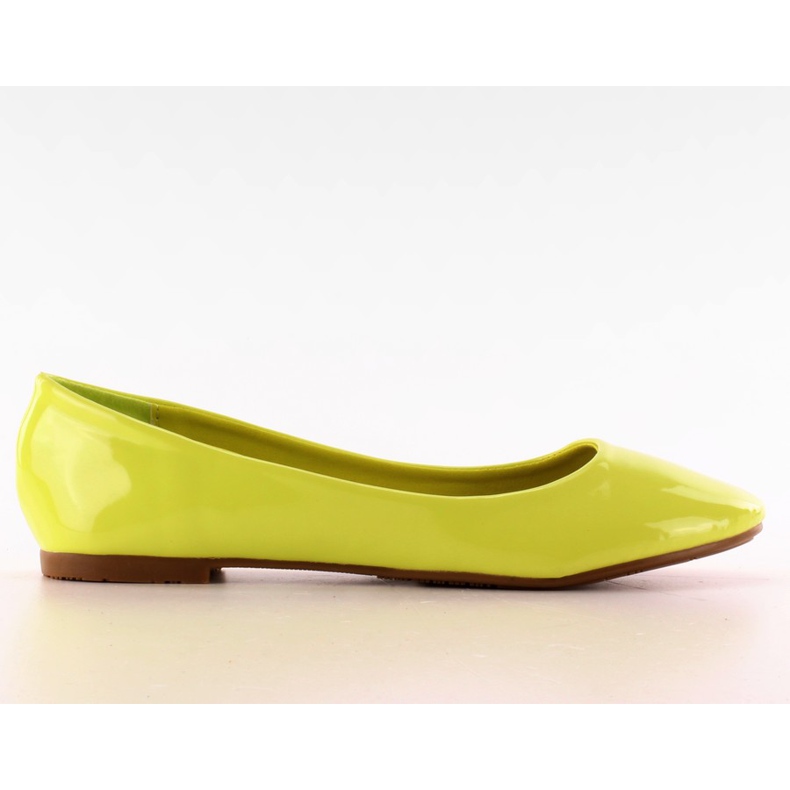 Tasainen päällystetty ballerina T176 Green keltainen