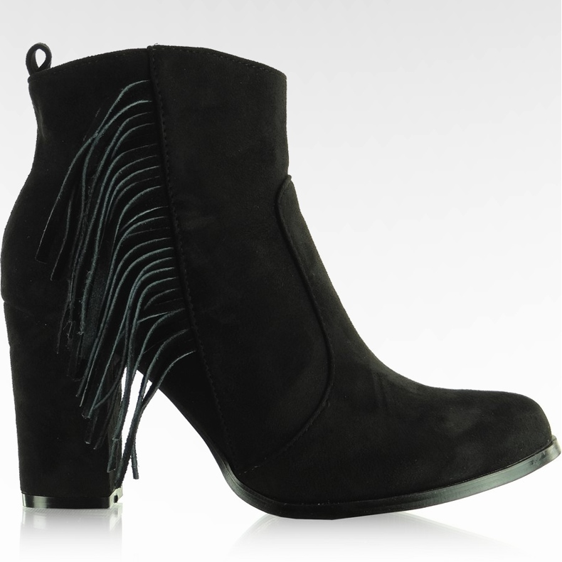 Cowboy-saappaat hapsuilla A-238 Musta