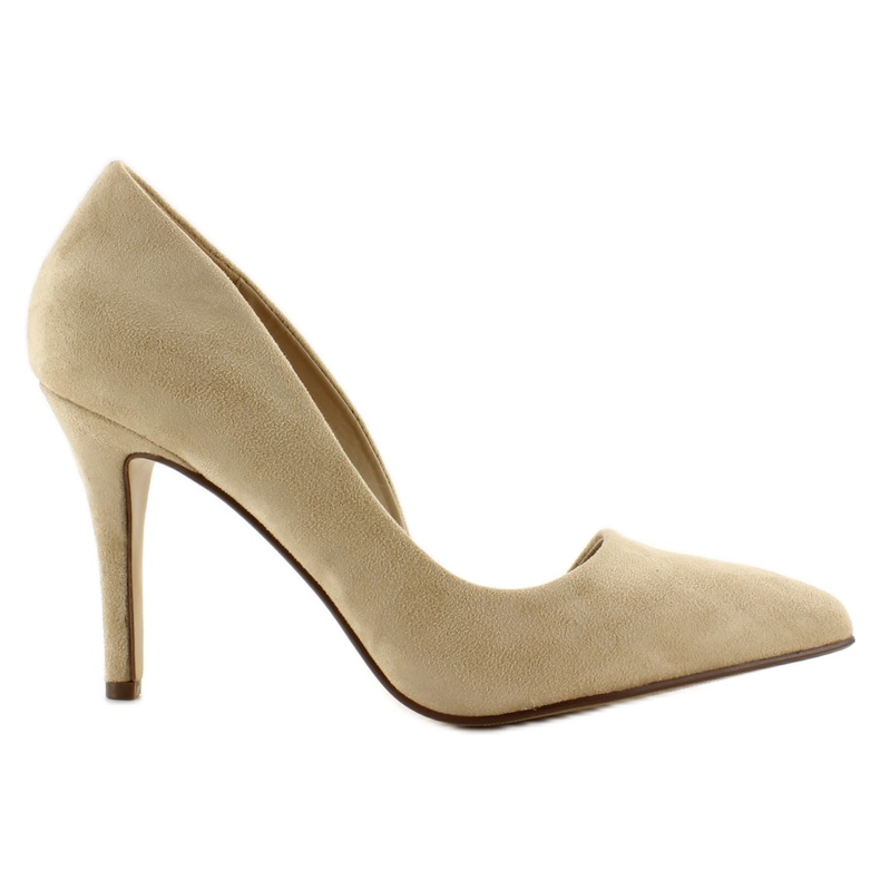 Epäsymmetriset stilettot mokkanahka C27 ​​Beige