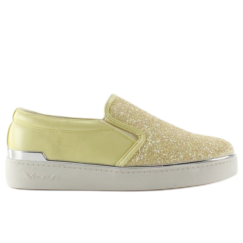 Tyylikäs tyylikäs slipony 788-26 Keltainen