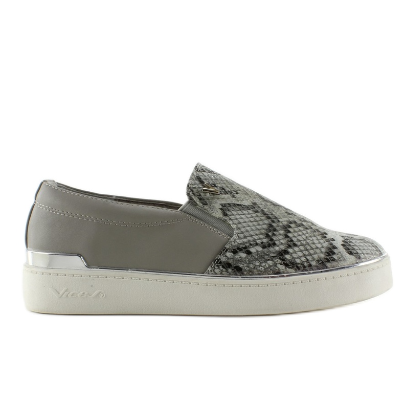 Slip-on lenkkarit, joissa käärmekuvio 787 Grey harmaa