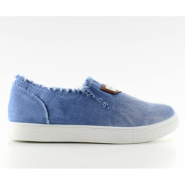 Denim-slip-ons NB22 L. Sininen rintanappi