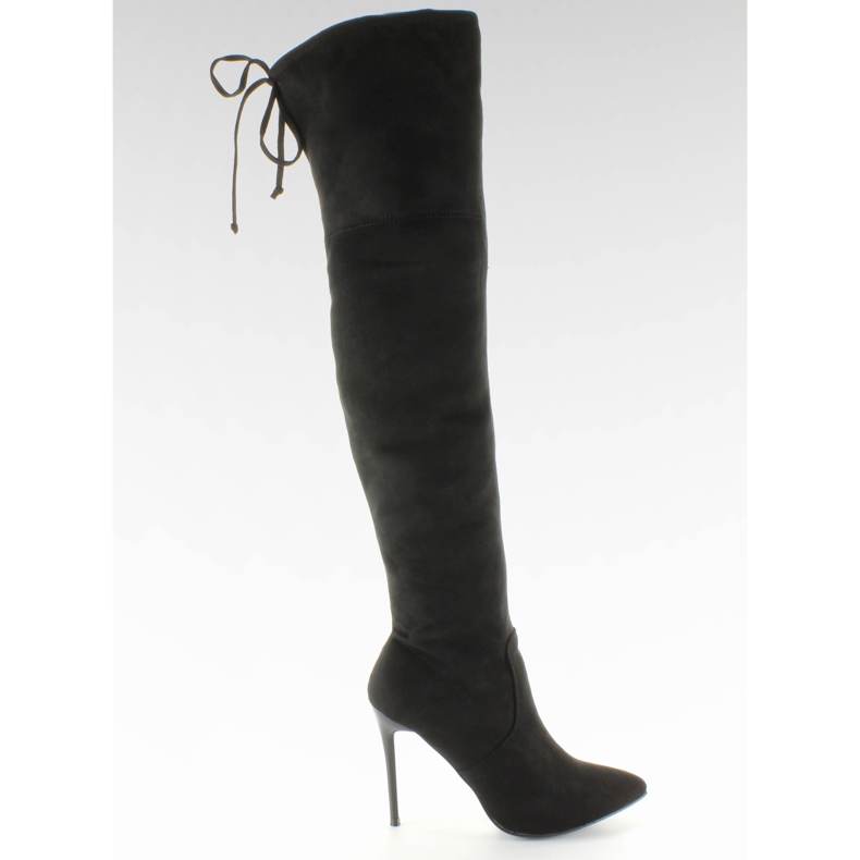 SY-10 Mustat sidotut reiteen korkeat saappaat