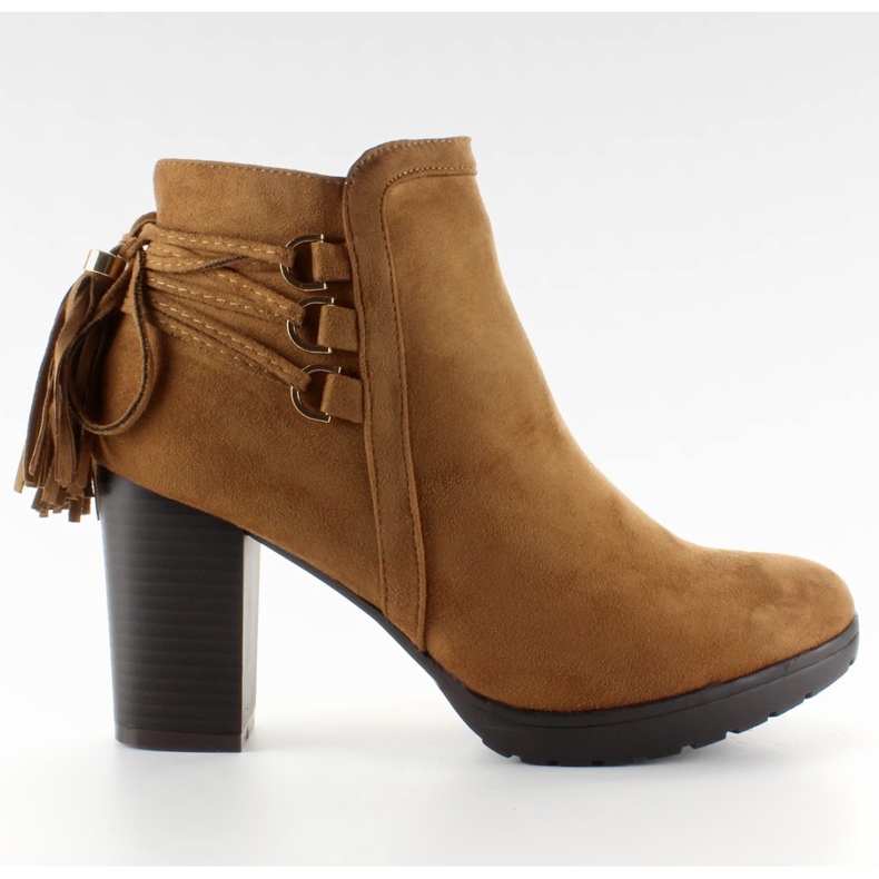 Kamelin koristeelliset nauhahousut ruskea