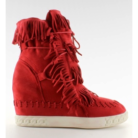 Suede lenkkarit, joissa on reunat BL-10 Red punainen