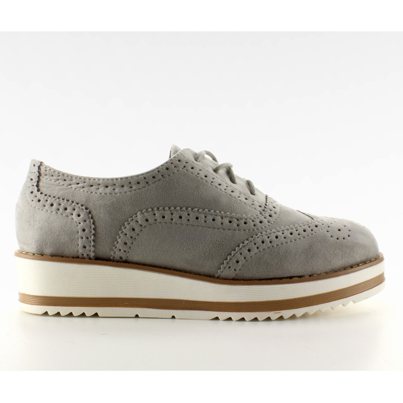 Mokasiinit korkealla pohjalla harmaa