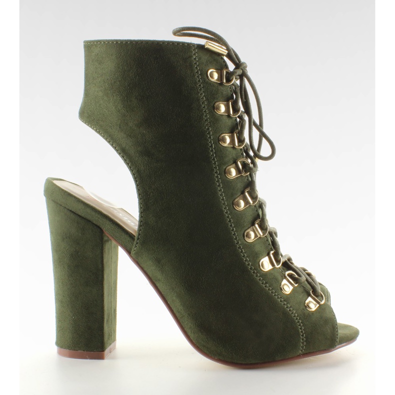 Mustanvihreä avoin varvasnauhapumput