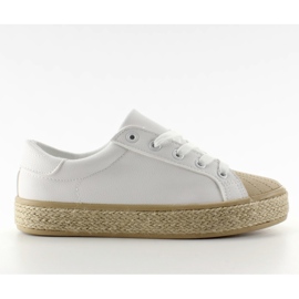 NA05P: n valkoisen kangaspohjan lenkkarit valkoinen