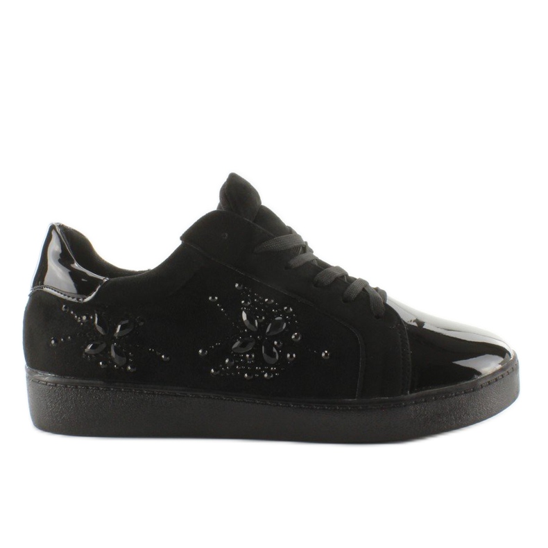 Naisten tennarit kristalleilla T273P Musta