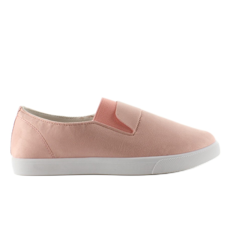 Suede slipony kumi BL91P pinkki vaaleanpunainen