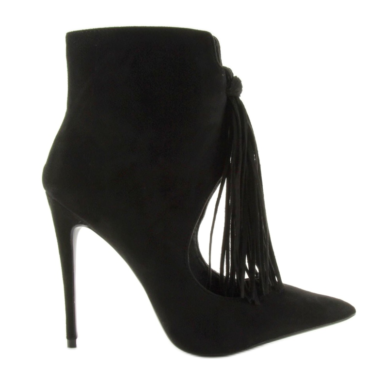 Avoimet saappaat hapsuilla 5035 Musta