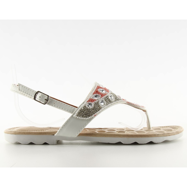 Varvastossut G144 valkoisilla helmillä valkoinen