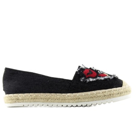 Espadrillit f169-28 mustilla paikoilla musta