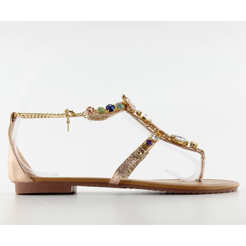 Sandaalit ketjulla nilkan päässä JH37 Pink vaaleanpunainen