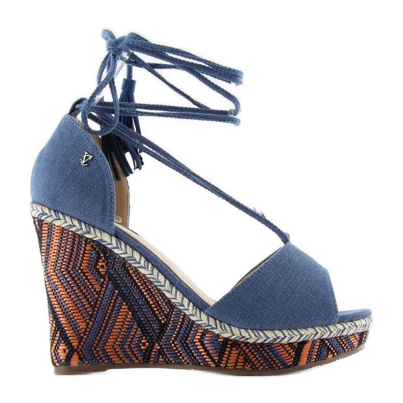 Nilkkaan sidotut kiila sandaalit 2075 sininen