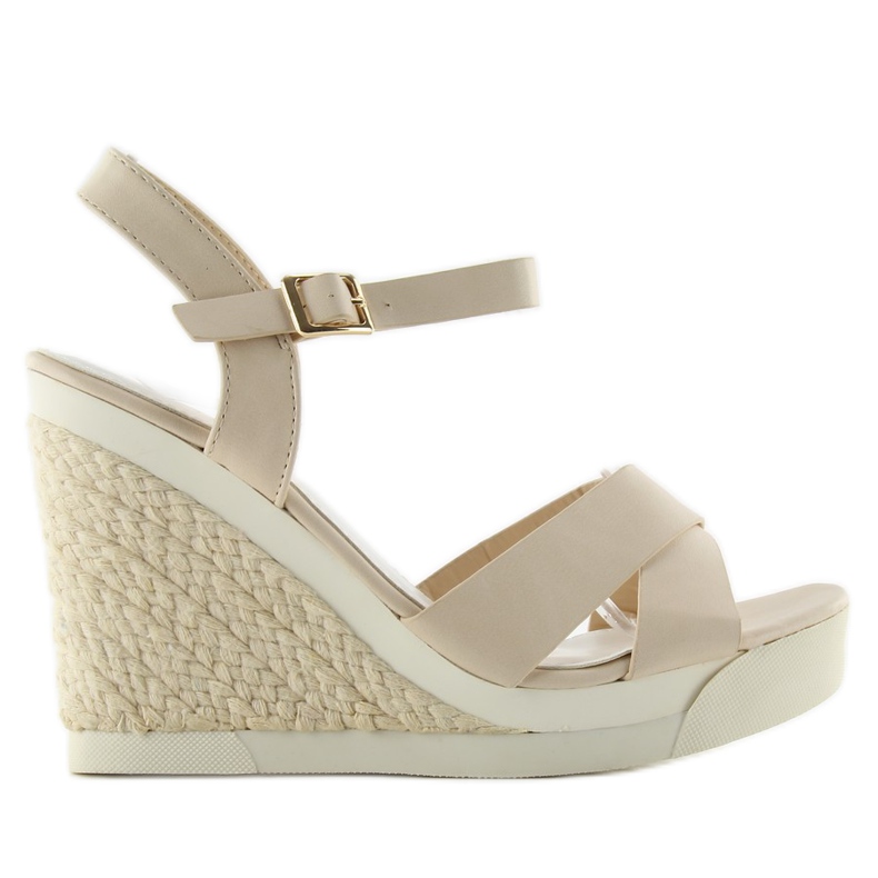 Sandaalit wedge, urheilupohja, beige