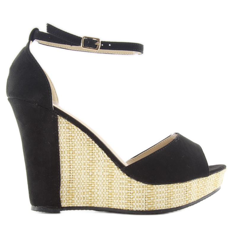 Sandaalit ainutlaatuisella kiilalla 028 musta