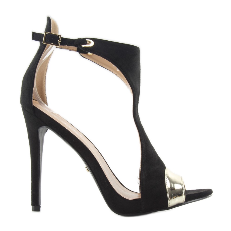 Ainutlaatuiset sandaalit korkeakorkoisella jz-6319 mustalla