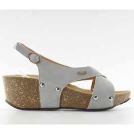 Sandaalit L. Harmaa korkkipohjassa