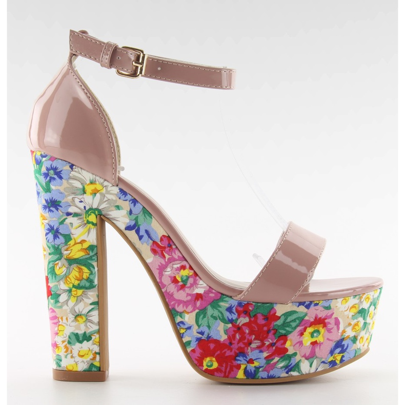 Sandaalit kukkaiskolla 788-3 Nude monivärinen