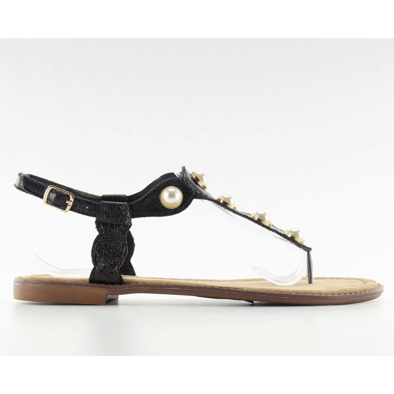 Varvastossut suurilla helmillä LL-75 Musta