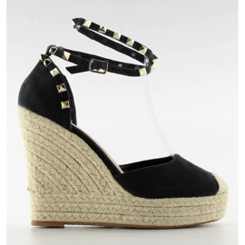Espadrilles, joissa nastat farkut-alustalla tummansininen