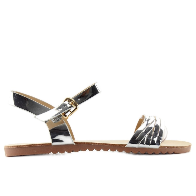 Sandaalit kiiltävällä nauhalla H8-72 harmaa