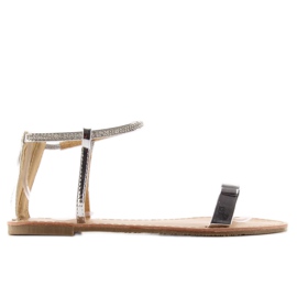 Sandaalit kivillä nilkassa hopea harmaa