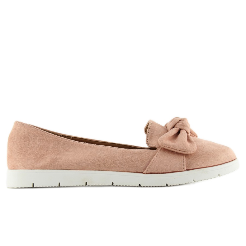 Suede ballerinat rusetilla sk37p L. Pinkki vaaleanpunainen