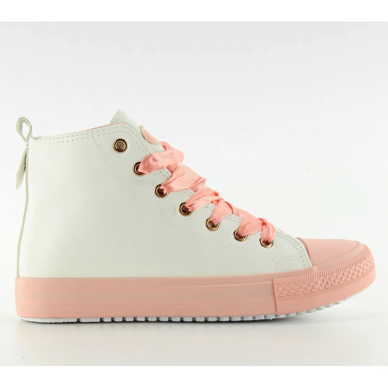 Nilkkalenkkarit kaksinkertaisilla nauhoilla valkoinen