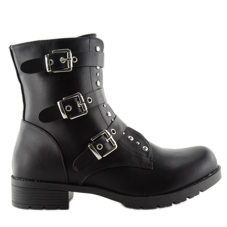 Mustat työsaappaat mustilla napeilla