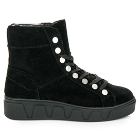 Betler Nauhalliset saappaat alustalla musta