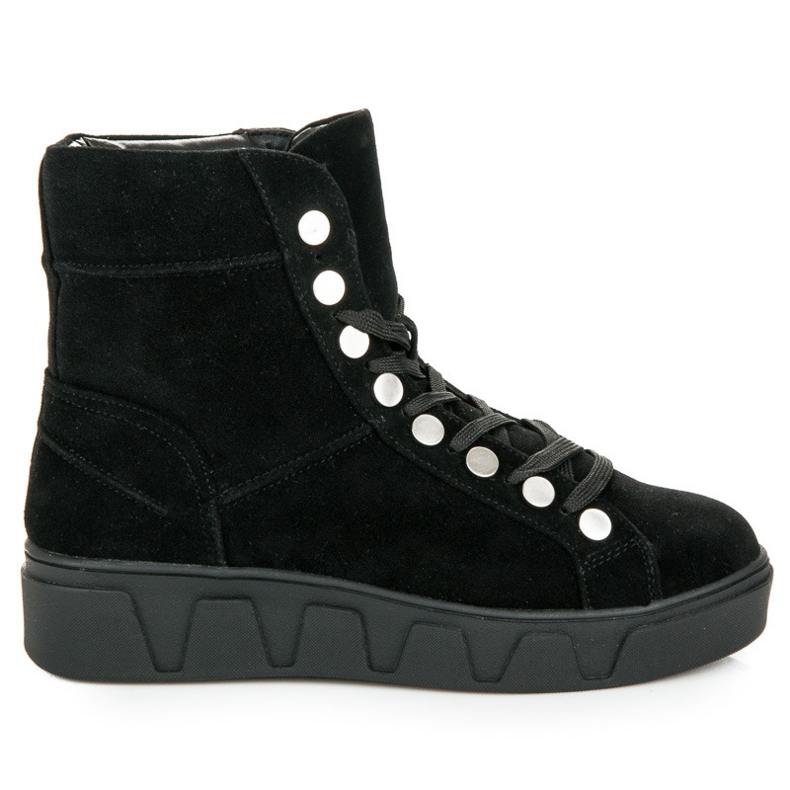 Betler Nauhalliset saappaat alustalla musta