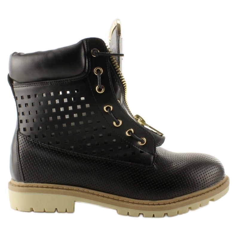 Harjakatkoiset balmanat, kultainen vetoketju, musta R103 Musta