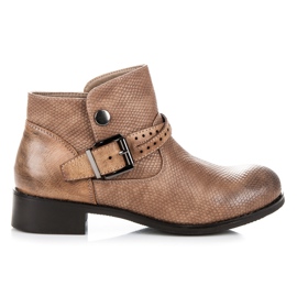 Matalat kuviolliset saappaat ruskea