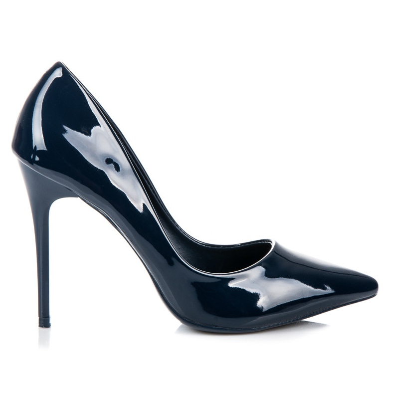 Comer Tummansiniset lakatut korkokengät sininen