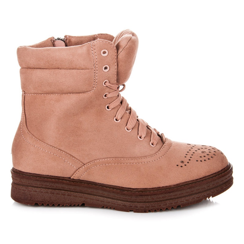 Vices Nauhalliset saappaat alustalla vaaleanpunainen