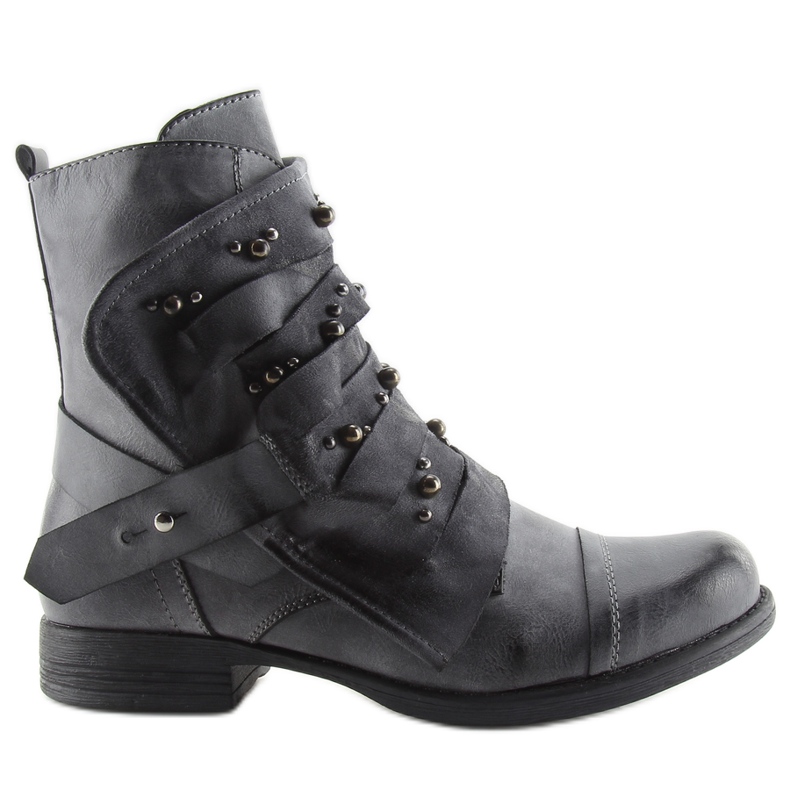 Sotilassaappaat, joissa alkuperäinen päällinen, harmaa