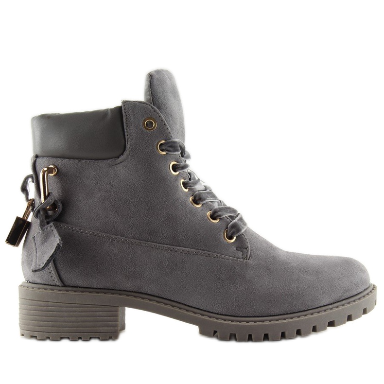 Harmaat puiset naisten saappaat AT-0623-L Harmaa