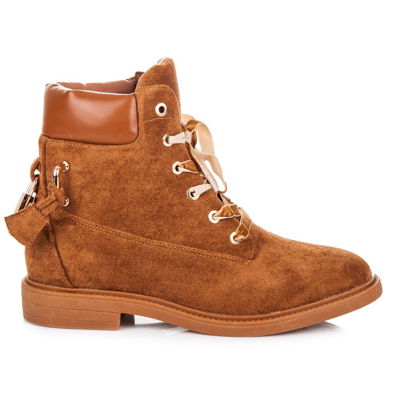 Ideal Shoes Nauhalla sidottu mokkanahka työntekijät ruskea