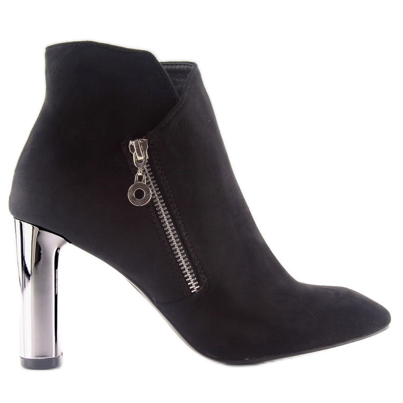 Tyylikkäät saappaat hopeisella kantapäällä M280P musta