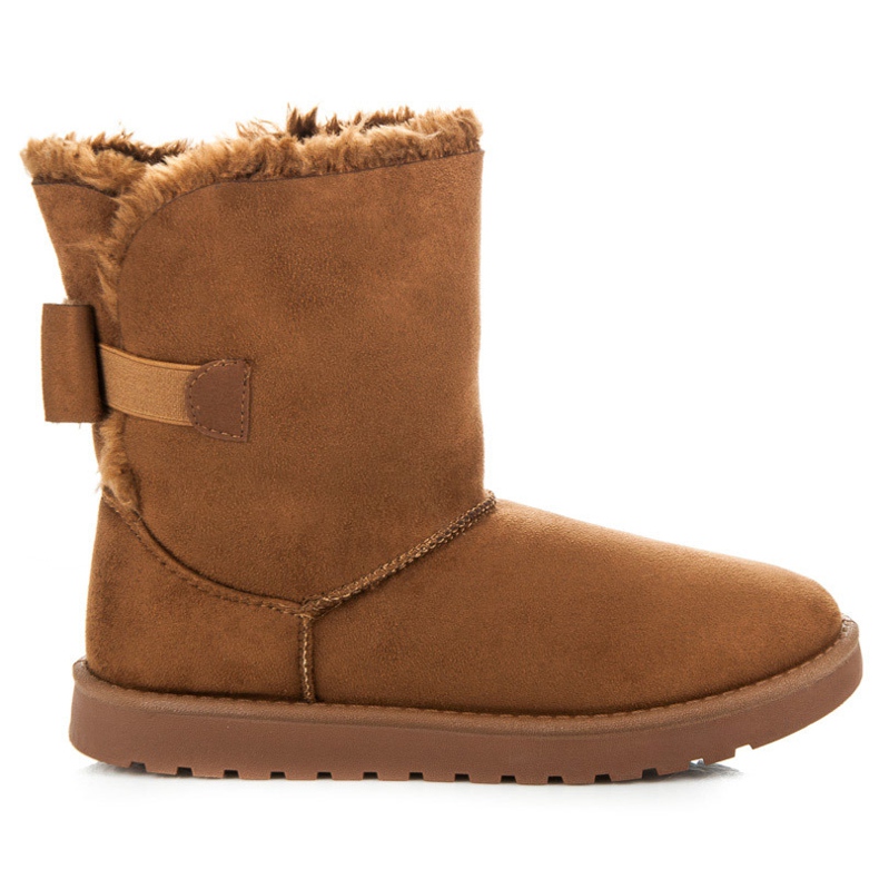 Suede mukluki rusetilla ruskea