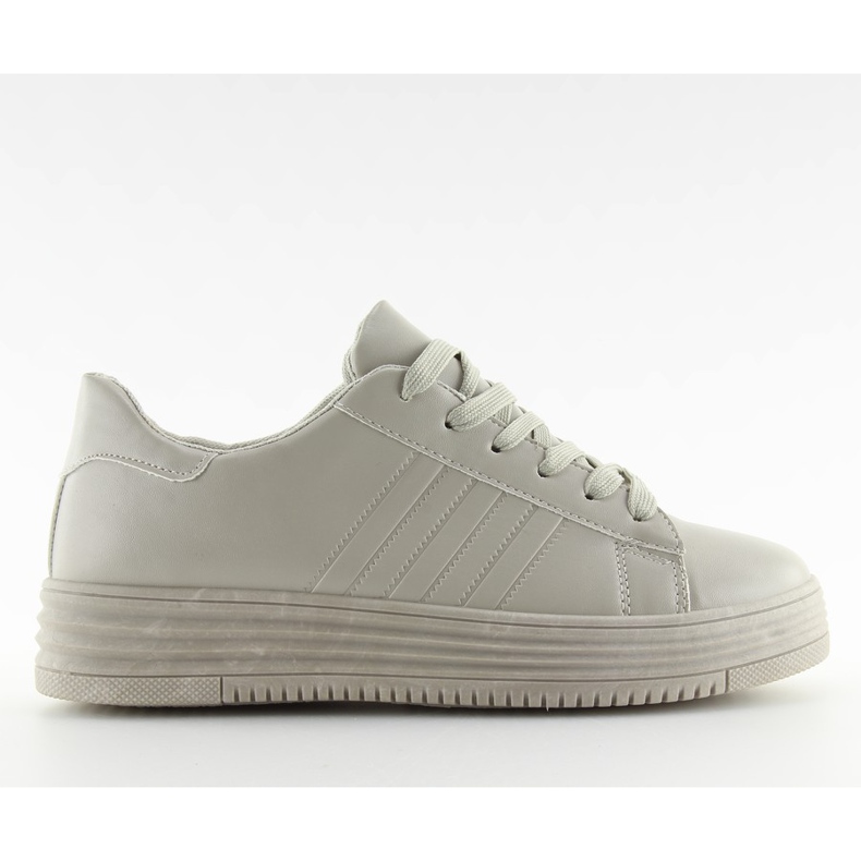 Kengät korkealla harmaalla harjalla F1075 Harmaa