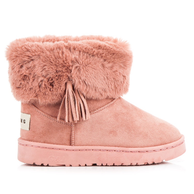 Bella Paris Mukluki hapsuilla vaaleanpunainen