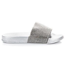 Queen Vivi Tossut kristalleilla harmaa