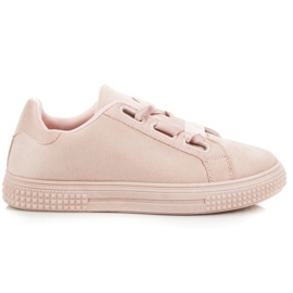 Nauhalla sidotut mokkanahkaiset tennarit vaaleanpunainen Nauhalla sidotut mokkanahkaiset tennarit vaaleanpunainen