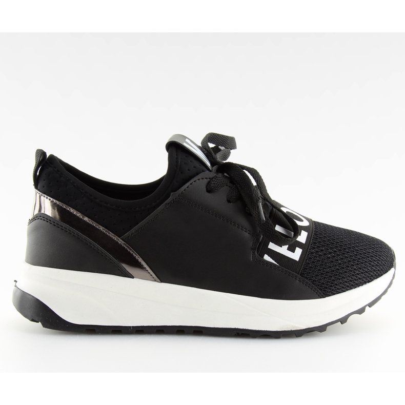 Naisten musta urheilujalkineet NB155P Black valkoinen harmaa