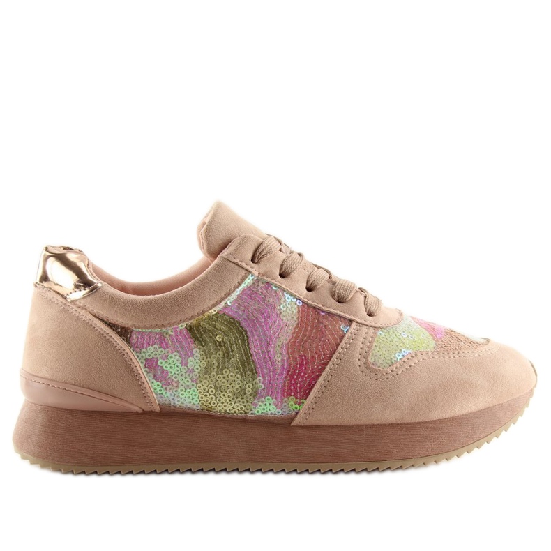 Urheilujalkineet vaaleanpunaisilla paljeteilla LH10P Pink keltainen vaaleanpunainen