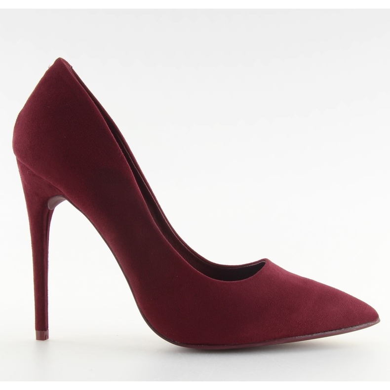 Pumput tikkakorolla mokkanahka viininpunainen 5101 W. Punainen monivärinen