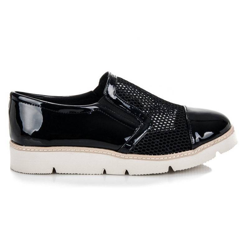 Vinceza Lakatut kengät verkkokankaalla musta